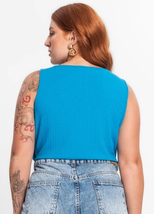 Secret Glam - Regata Feminina Plus Size Azul - SECRET GLAM