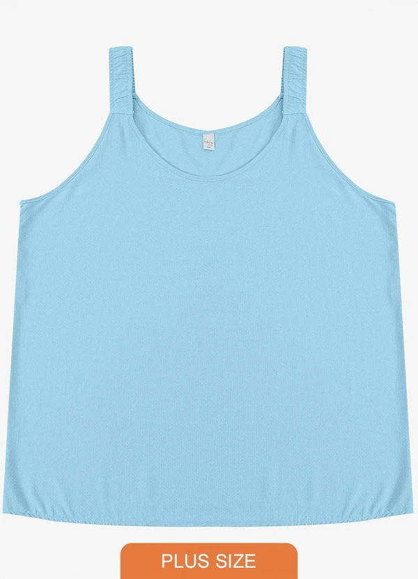 Infinita Cor - Regata Feminina Plus Size Azul