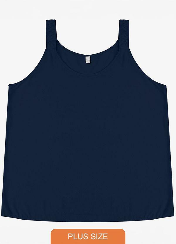 Infinita Cor - Regata Feminina Plus Size Azul
