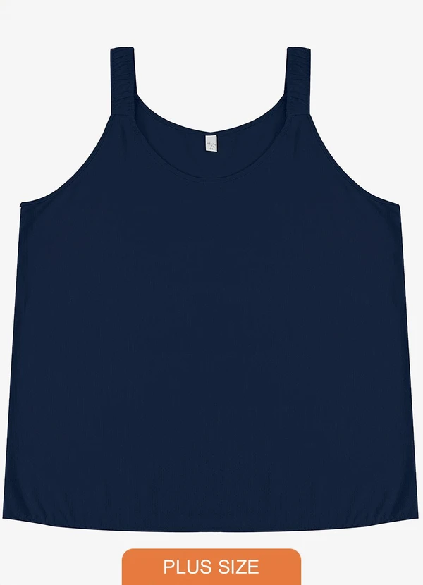 Infinita Cor - Regata Feminina Plus Size Azul
