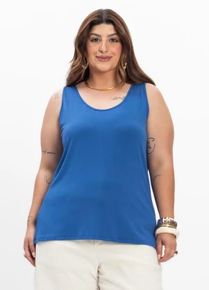 Secret Glam - Regata Feminina Plus Size Azul - SECRET GLAM