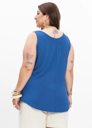 Secret Glam - Regata Feminina Plus Size Azul - SECRET GLAM