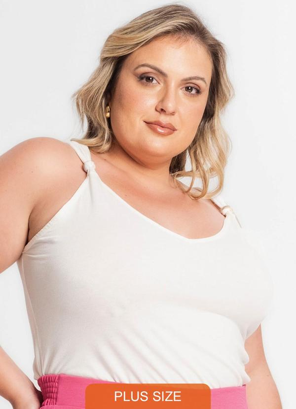 Secret Glam - Regata Feminina Plus Size Bege 2