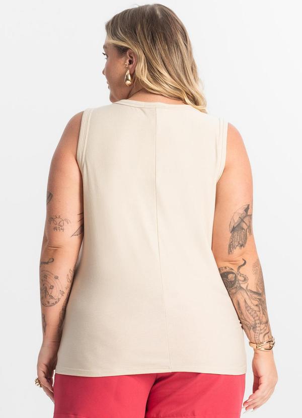 Secret Glam - Regata Feminina Plus Size Bege 2