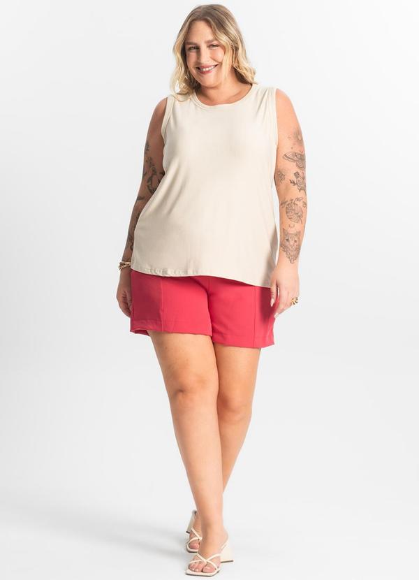 Secret Glam - Regata Feminina Plus Size Bege 3