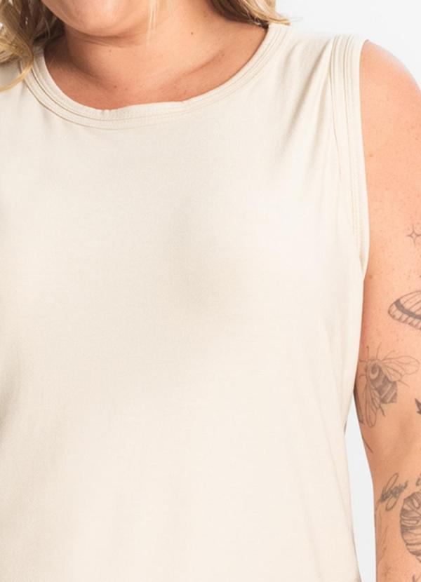 Secret Glam - Regata Feminina Plus Size Bege 5