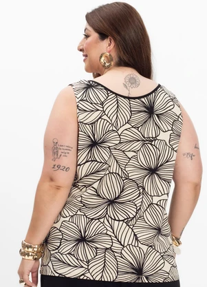 Secret Glam - Regata Feminina Plus Size Bege - SECRET GLAM