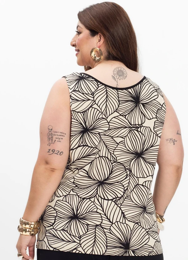 Secret Glam - Regata Feminina Plus Size Bege 2