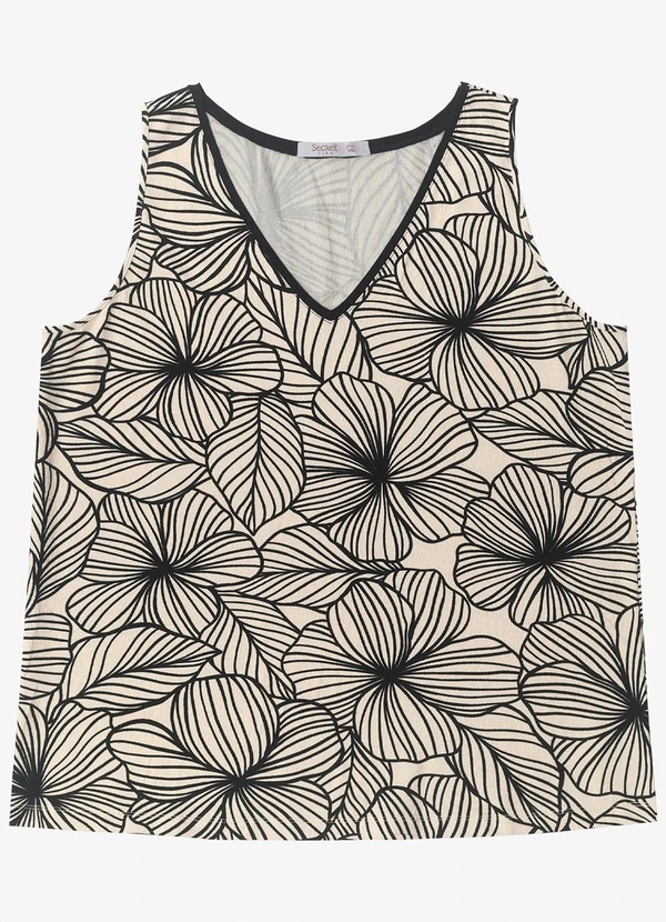 Secret Glam - Regata Feminina Plus Size Bege 5