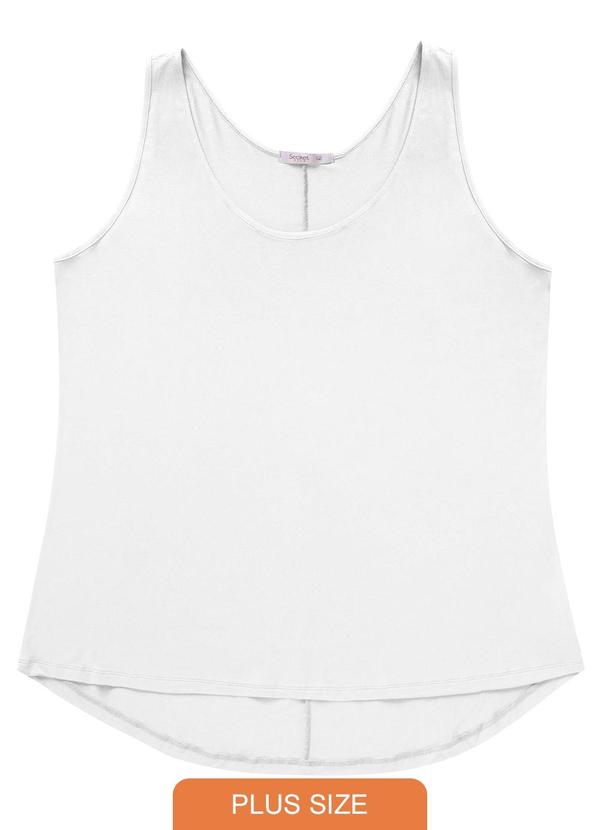 Secret Glam - Regata Feminina Plus Size Branco