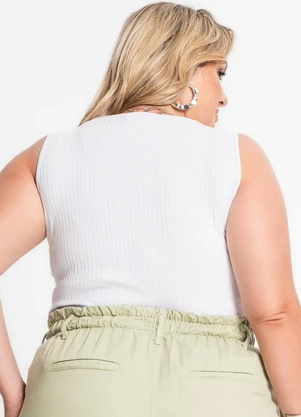 Secret Glam - Regata Feminina Plus Size Branco - SECRET GLAM