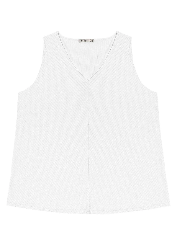 Secret Glam - Regata Feminina Plus Size Branco 4