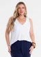 Secret Glam - Regata Feminina Plus Size Verde - variação: Branco