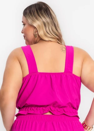 Secret Glam - Regata Feminina Plus Size Crepe Light Rosa - SECRET GLAM