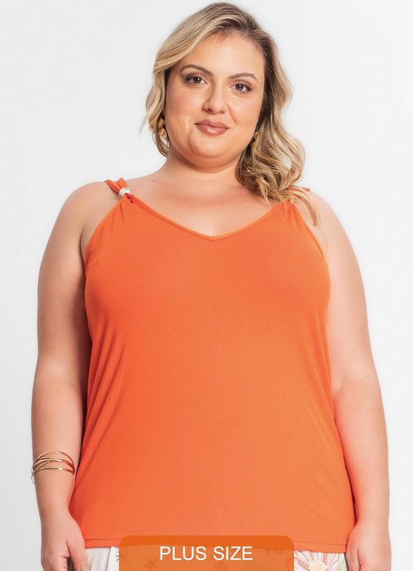Secret Glam - Regata Feminina Plus Size Laranja