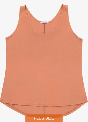 Secret Glam - Regata Feminina Plus Size Marrom - SECRET GLAM