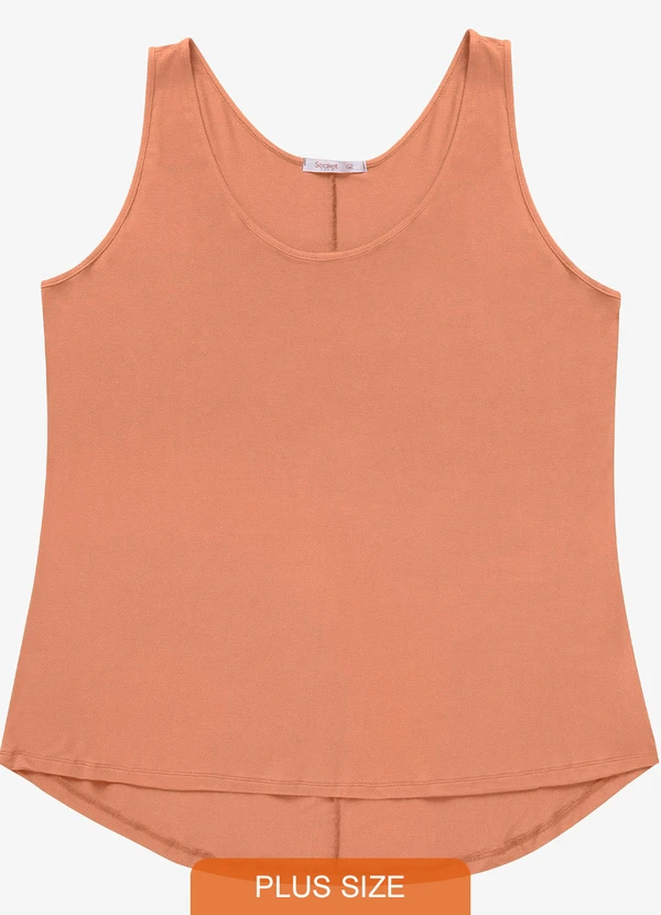 Secret Glam - Regata Feminina Plus Size Marrom