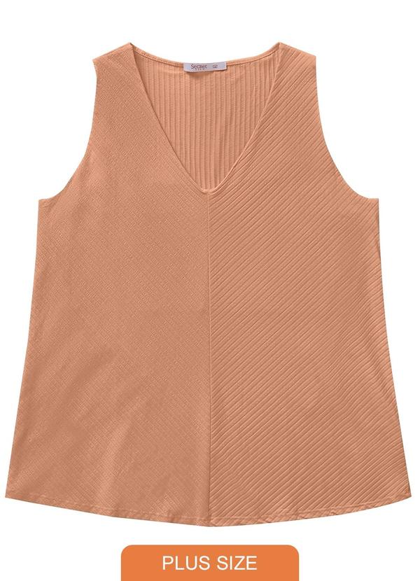 Secret Glam - Regata Feminina Plus Size Marrom