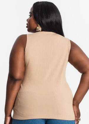 Secret Glam - Regata Feminina Plus Size Marrom - SECRET GLAM