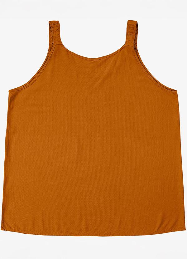 Infinita Cor - Regata Feminina Plus Size Marrom 2