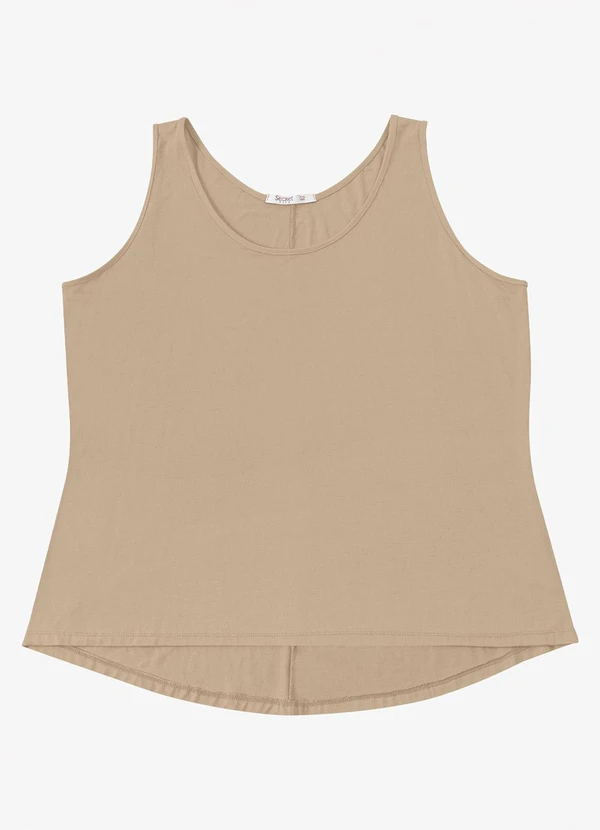 Secret Glam - Regata Feminina Plus Size Marrom