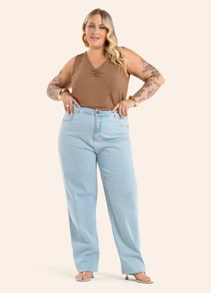 Secret Glam - Regata Feminina Plus Size Marrom - SECRET GLAM
