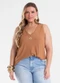 Secret Glam - Regata Feminina Plus Size Verde - variação: Marrom