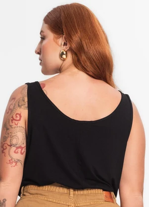 Secret Glam - Regata Feminina Plus Size Preto - SECRET GLAM