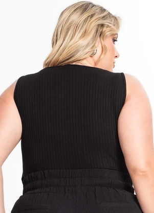Secret Glam - Regata Feminina Plus Size Preto - SECRET GLAM