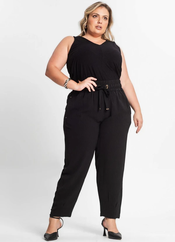 Secret Glam - Regata Feminina Plus Size Preto 3