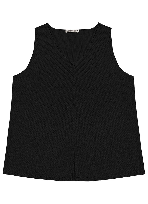 Secret Glam - Regata Feminina Plus Size Preto 4