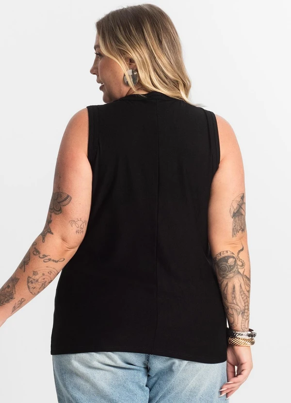 Secret Glam - Regata Feminina Plus Size Preto 2