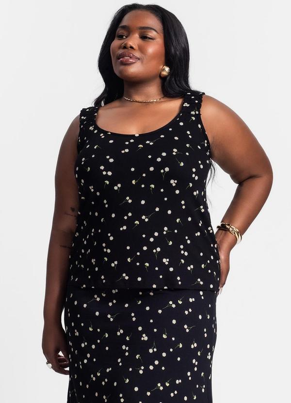 Secret Glam - Regata Feminina Plus Size Preto 4
