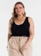 Secret Glam - Regata Feminina Plus Size Azul - variação: Preto