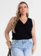 Secret Glam - Regata Feminina Plus Size Bege - variação: Preto