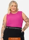 Secret Glam - Regata Feminina Plus Size Preto - variação: Rosa