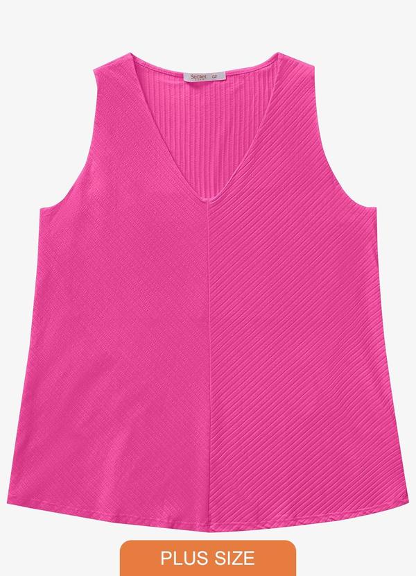 Secret Glam - Regata Feminina Plus Size Rosa