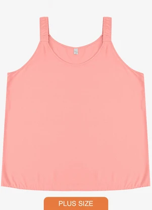 Infinita Cor - Regata Feminina Plus Size Rosa - INFINITA COR