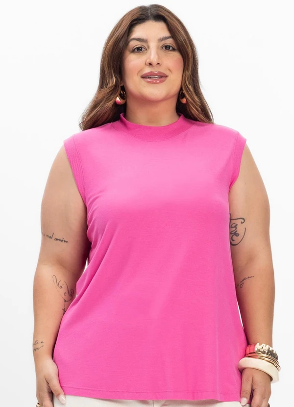 Secret Glam - Regata Feminina Plus Size Rosa