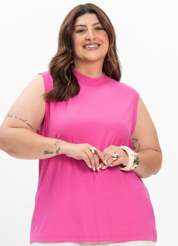 Secret Glam - Regata Feminina Plus Size Rosa 3