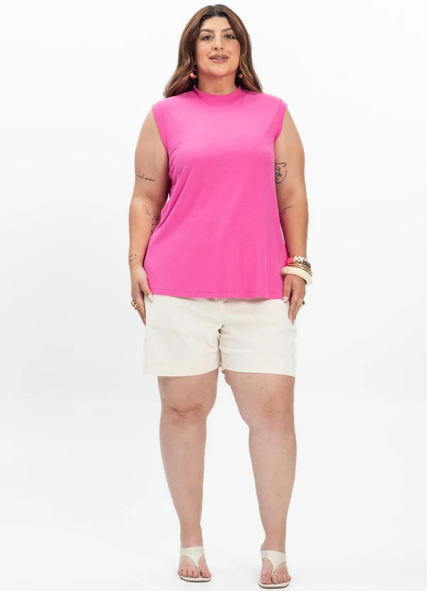 Secret Glam - Regata Feminina Plus Size Rosa 4