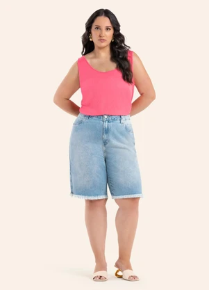 Secret Glam - Regata Feminina Plus Size Rosa - SECRET GLAM