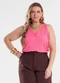 Secret Glam - Regata Feminina Plus Size Bege - variação: Rosa
