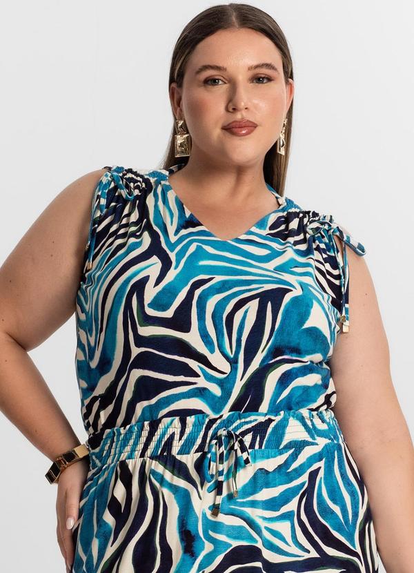 Secret Glam - Regata Feminina Plus Size Azul