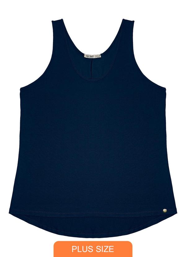 Secret Glam - Regata Feminina Plus Size Azul