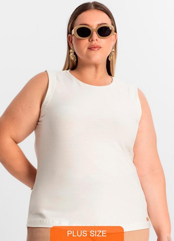 Secret Glam - Regata Feminina Plus Size Bege