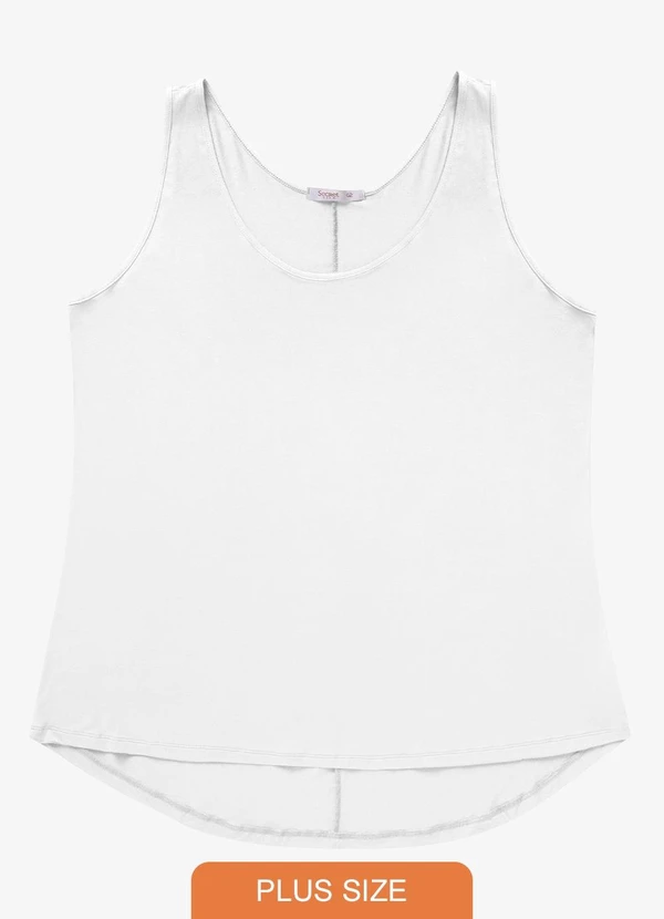 Secret Glam - Regata Feminina Plus Size Secret Glam Branco