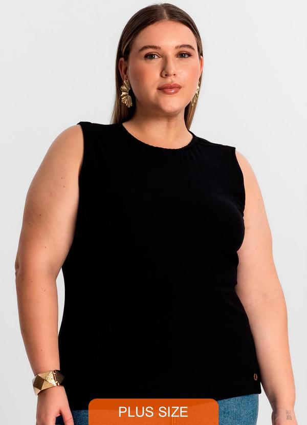 Secret Glam - Regata Feminina Plus Size Preto