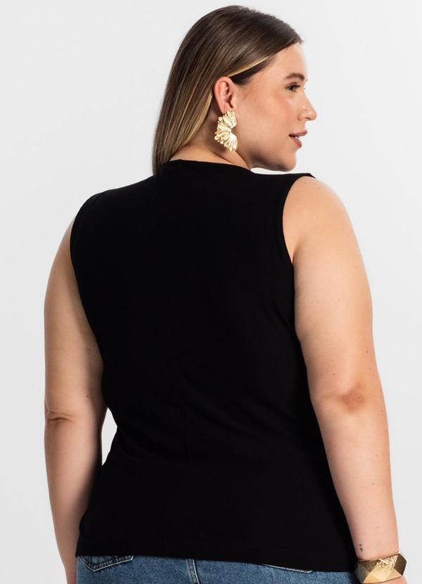 Secret Glam - Regata Feminina Plus Size Preto 2