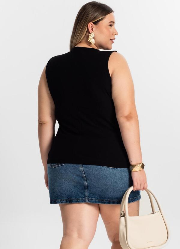 Secret Glam - Regata Feminina Plus Size Preto 4